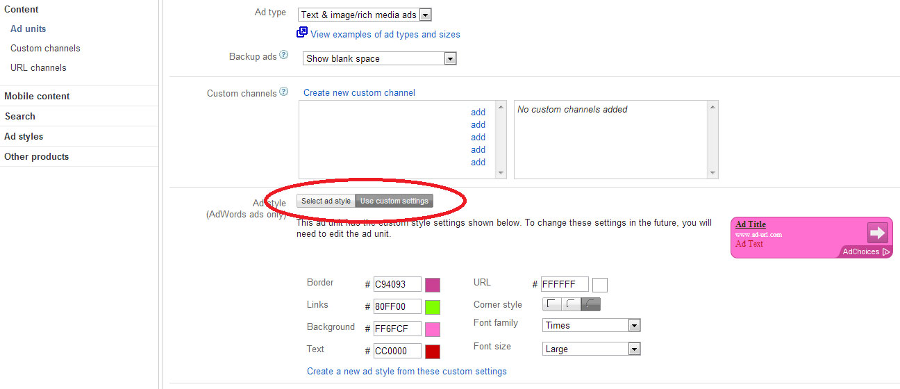 Try Creating Custom Settings