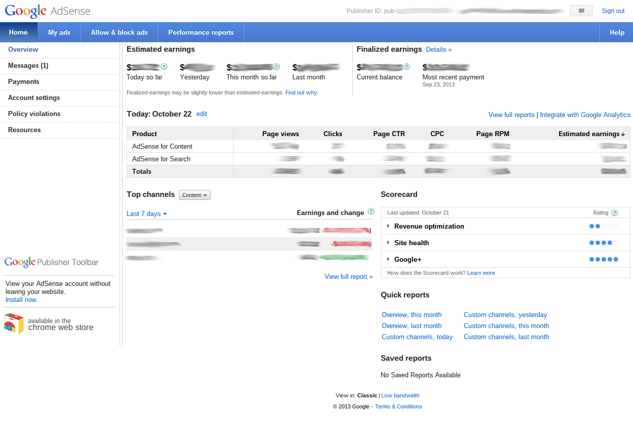 Приложение adsense не работает