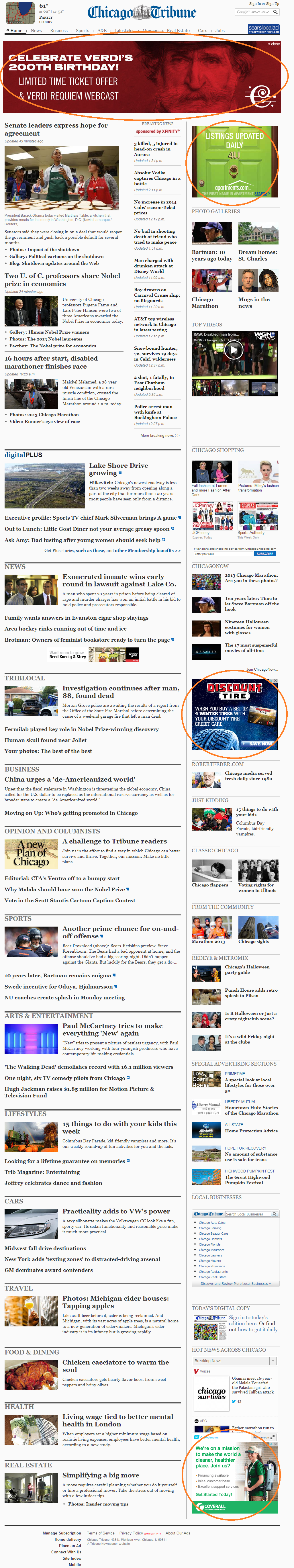 Standard Ad Units on Chicago Tribune