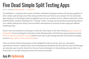 Five Dead Simple Split Testing Apps