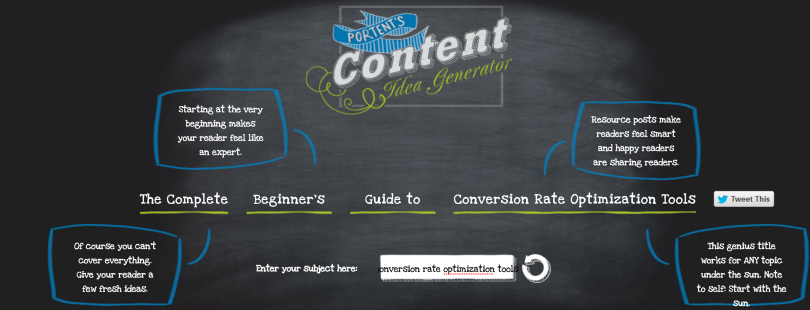 Portent's content idea generator