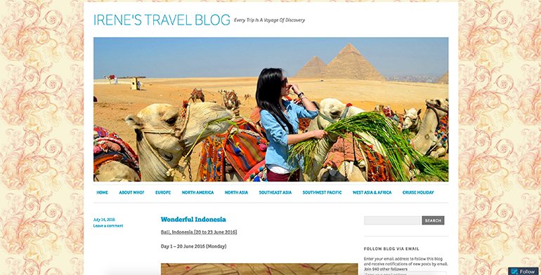 Typical WordPress.com blog