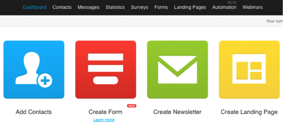 GetResponse dashboard