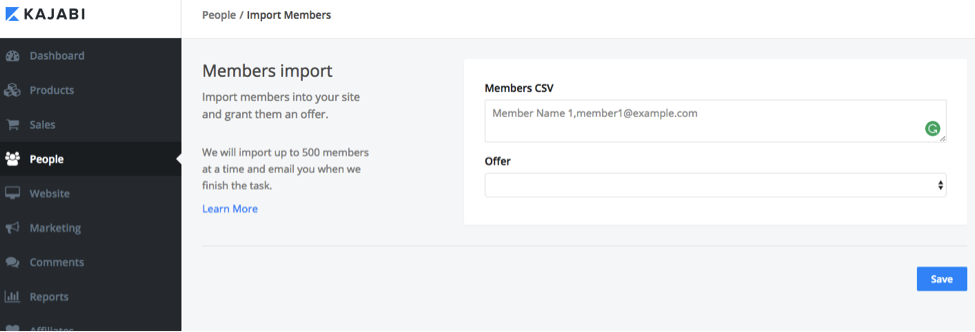 Importing members in bulk