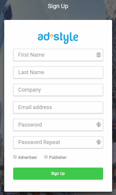ad.style review for publishers - ad.style sign-up